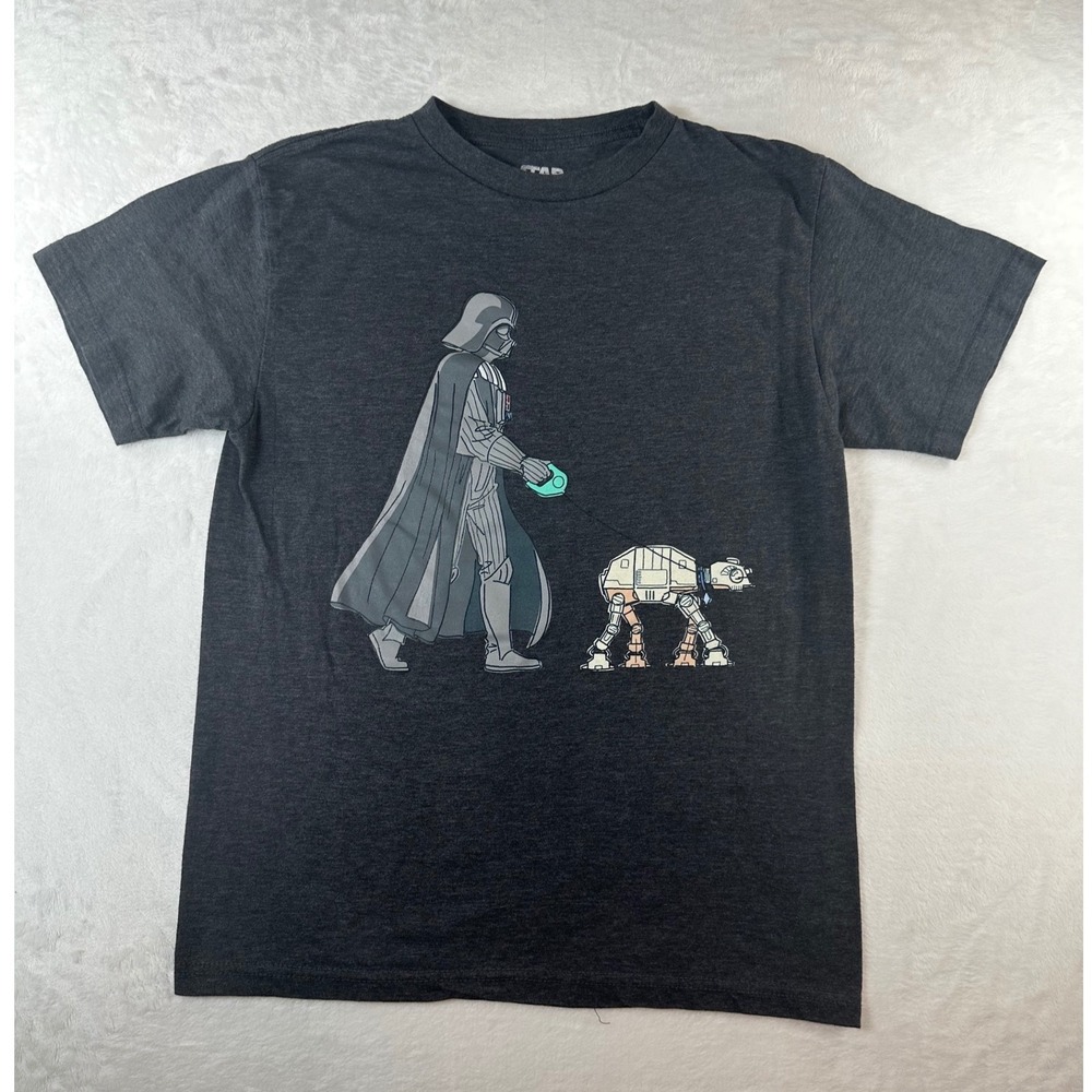 Star Wars Darth Vader Walking AT-AT Graphic Tee Charcoal Gray Small Mad Engine